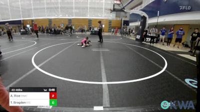 43-46 lbs Rr Rnd 5 - Avery Rice, El Reno Wrestling Club vs Tesslyn Brogden, Hinton Takedown Club