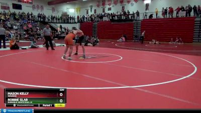 220 lbs Cons. Round 1 - Mason Kelly, Waukon vs Robbie Glab, Dubuque Hempstead-JV