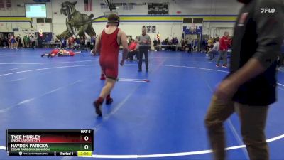 JV-36 lbs Round 5 - Tyce Murley, Union, LaPorte City vs Hayden Paricka, Cedar Rapids Washington