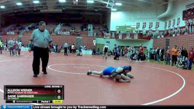 125 lbs Cons. Round 3 - Allison Wiener, Rhyno Academy Of Wrestling vs Sadie Garringer, Jay County