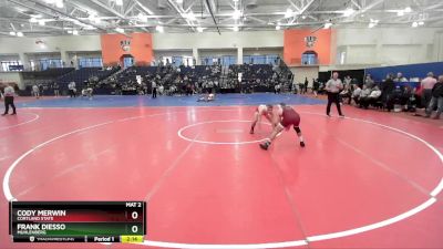 133 lbs Cons. Round 5 - Cody Merwin, Cortland State vs Frank DiEsso, Muhlenberg