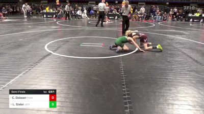 65 lbs Semifinal - Connor Dobson, Punxsutawney vs Levi Sisler, Jefferson Morgan