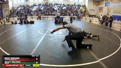 175 lbs Cons. Round 3 - Nicky Bernard, Palmetto Ridge H.S. vs Brady Williams, Venice