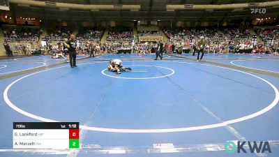 70 lbs Quarterfinal - Gunner Lankford, HBT Grapplers vs Ashton Marzett, Pin-King All Stars