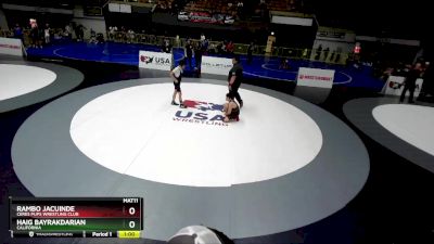 108 lbs Cons. Round 2 - Rambo Jacuinde, Ceres Pups Wrestling Club vs Haig Bayrakdarian, California