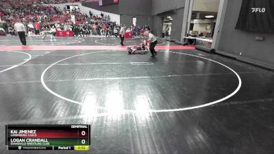 95 lbs Semifinal - Kai Jimenez, Luxemburg-Casco vs Logan Crandall, Evansville Wrestling Club