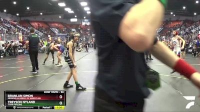 90 lbs Semifinal - Treyson Nyland, Titan Pipeline vs Branlun Simon, Simmons Academy Of Wrestling