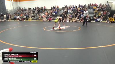 B-15 lbs Semifinal - Owen Runge, North Liberty Thunderbolts vs Ryker Hamann, Mediapolis Youth Wrestling