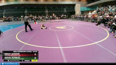 52-55 lbs Round 4 - Kinley Leonard, Lakeland Wrestling Club vs Sophia McKinley, Yerington Lions Wresting Club