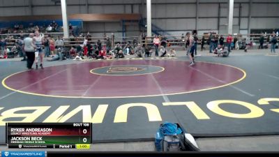 100 lbs Cons. Round 6 - Jackson Beck, Meridian Middle School vs Ryker Andreason, Legacy Wrestling Academy