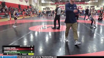 90 lbs Cons. Semi - Camrik Tappe, Staples Motley Wrestling vs Mason LaVigne, Victory School Of Wrestling