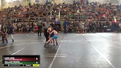 72 lbs Champ. Round 1 - William Mason, Prodigy Wrestling Academy vs Luke Wise, Zane Trace Wrestling Club