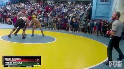 215 lbs Quarterfinal - Patrick Donahue, Cape Henlopen H S vs Brock Rhoades, Caravel Academy