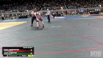 D4-285 lbs Champ. Round 1 - Chaz Underwood, White Pigeon HS vs Adam Streeter, Charlevoix HS