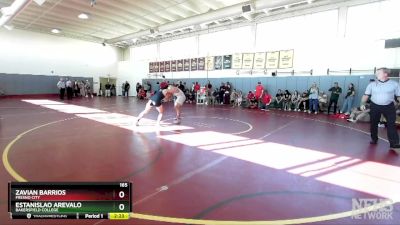 165 lbs Champ. Round 1 - Zavian Barrios, Fresno City vs Estanislao Arevalo, Bakersfield College