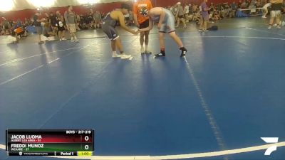 217-219 lbs Round 1 - Jacob Luoma, Albert Lea Area vs Freddi Munoz, WCAABE