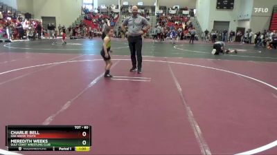 60 lbs Cons. Round 2 - Charlie Bell, Oak Grove Youth vs Meredith Weeks, Gulf Coast Wrestling Club