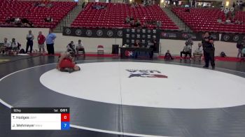 92 kg Cons 16 #2 - Tyler Hodges, Central Coast Regional Training Center vs Jack Wehmeyer, Malvern Wrestling Club