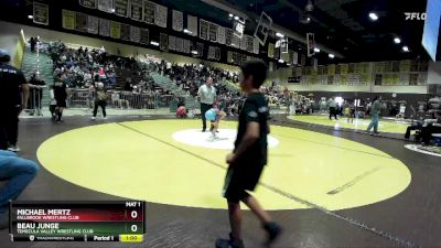 78 lbs 1st Place Match - Michael Mertz, Fallbrook Wrestling Club vs Beau Junge, Temecula Valley Wrestling Club