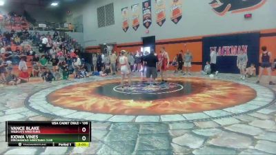 138 lbs Quarterfinal - Kiowa Vines, Stronghold Wrestling Club vs Vance Blake, Wildcats Wrestling