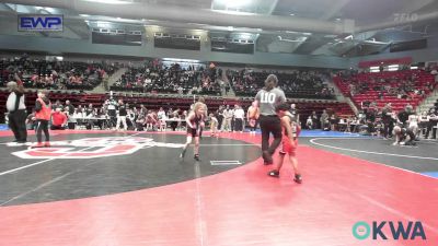 46 lbs Consi Of 4 - Kevin Harris, HURRICANE WRESTLING ACADEMY vs Kynslee Church, Team Tulsa Wrestling Club