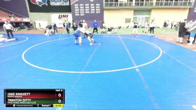 285 lbs Cons. Round 2 - Trenton Ditty, Trailhands Wrestling Club vs Jake Kingzett, North Dakota