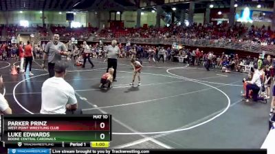 65 lbs Champ. Round 2 - Luke Edwards, Boone Central Cardinals vs Parker Prinz, West Point Wrestling Club