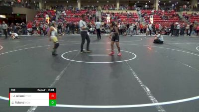 100 lbs Semifinal - Jayvyn Allami, Team Tulsa Wrestling Club vs Jordan Roland, Wesley Club Wrestling