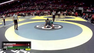 D2-150 lbs Quarterfinal - Bo Hertenstein, St. Marys Memorial vs Luke Kaiser, Athens