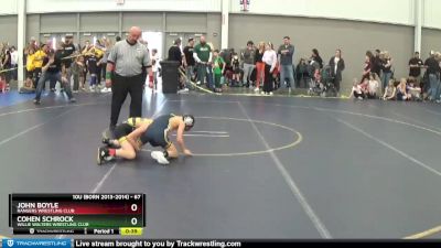 67 lbs Cons. Round 3 - Cohen Schrock, Willie Walters Wrestling Club vs John Boyle, Rangers Wrestling Club