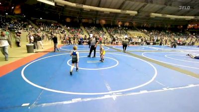 52 lbs Quarterfinal - Bentley Caldwell, Vian Wrestling Club vs Levi West, Woodland Wrestling Club