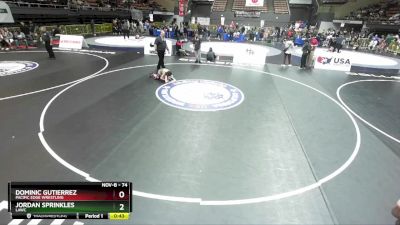 74 lbs Champ. Round 2 - Dominic Gutierrez, Pacific Edge Wrestling vs Jordan Sprinkles, LAWC