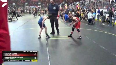 77 lbs Cons. Round 1 - Brayden Anderson, Sault Blue Devils vs Colton Letts, Milan Wrestling Academy