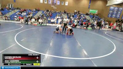 150 lbs Cons. Round 4 - Caysen Nicolosi, Team Prestige vs Kolt Handren, Charger Wrestling Club