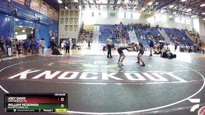 120 Blue Quarterfinal - Joey Davis, Lake Brantley Hs vs William McGowan, Palmetto Ridge H.S.