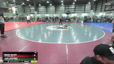 50 lbs Round 2 (6 Team) - Brody Bauer, FCA WRESTLING vs Jude Navarro, GREAT NECK WC - GREEN