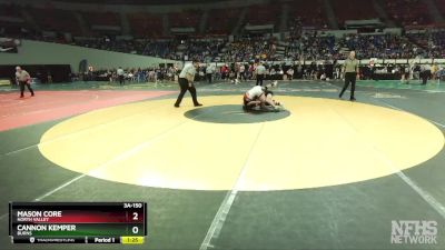 3A-150 lbs Semifinal - Cannon Kemper, Burns vs Mason Core, North Valley