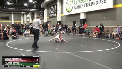 65 lbs Round 3 (4 Team) - Markee Gomez, Female Elite Wrestling vs Jaelyn Anderson, Nebraska Wrestling Academy