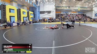 113 lbs Cons. Round 3 - Cale Baker, Cape Henlopen H S vs Ian Alfree, Smyrna H S