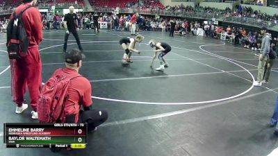 73 lbs Champ. Round 1 - Emmeline Barry, Nebraska Wrestling Academy vs Baylor Waltemath, HWA