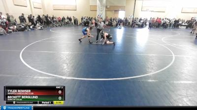 85 lbs Champ. Round 1 - Tyler Rowser, Wasatch Wrestling Club vs Beckett Berglund, Sons Of Atlas