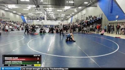 130 lbs Champ. Round 1 - Brooks Kjar, Sanderson Wrestling Academy vs Cohen Knighton, Northside Wrestling Club