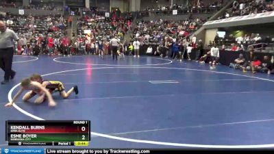 50-53 lbs Round 1 - Esme Boyer, Nebraska City vs Kendall Burns, Iowa Elite