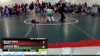 100 lbs Quarterfinal - Carson Bell, New Castle Youth Wrestling Club vs Elijah Ogle, Indiana