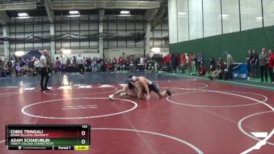 133 lbs Champ. Round 1 - Chris Tringali, Roger Williams University vs Adam Schaeublin, Trinity College (Connecticut)