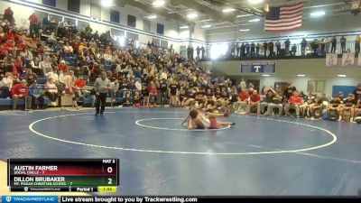 144 lbs Semis & 1st Wb (8 Team) - Dillon Brubaker, Mt. Pisgah Christian School vs Austin Farmer, Social Circle