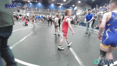 52 lbs Quarterfinal - Blaine Horton, Newkirk Takedown Club vs Bryker Smith, Salina Wrestling Club