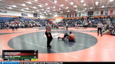 197 lbs Cons. Round 2 - Treyten Steffen, Cornell College vs Aidan Belgiorno, Heidelberg University