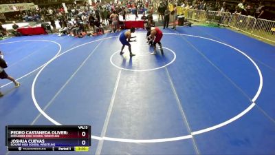 285 lbs Champ. Round 1 - Pedro Castaneda Olivera, Oceanside High School Wrestling vs Joshua Cuevas, Schurr High School Wrestling