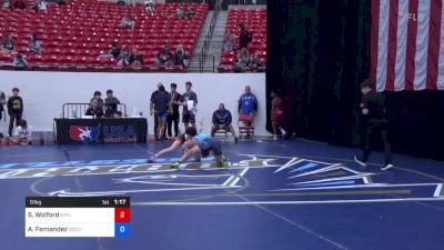 51 kg Cons 16 #1 - Samuel Wolford, Steller Trained Wrestling vs Angel Fernandez, Goldman's Wrestling Academy Of The Rockies